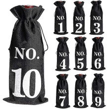 1 To 10 Burlap Wine Bags Blind Wine Tasting,wine Bags Wedding Table Numbers,wine Tasting Bags,party