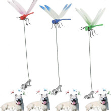 3 Pack Garden Dragonfly Clips, 3D Clip Bait Dragonfly Pole Clip Dragonfly Garden Decoration for Garden Patio Yard (Blue, Green, Red)