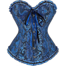 (BLUE,M)Corset Fleuri Sexy en Dentelle pour Femme Lingerie Bustier Top Plus Size