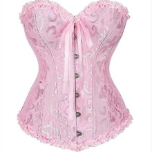 (PINK,6XL)Corset féminin à dentelle dans le dos Sexy Floral Corset For Women Lingerie Bustier Top Plus Size