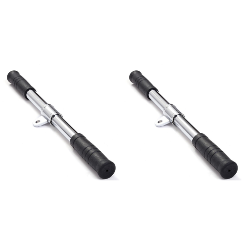 2X Pull Down Bar Gym Rotating Straight for Cable Machine Attachments Workout Biceps Training Equipment