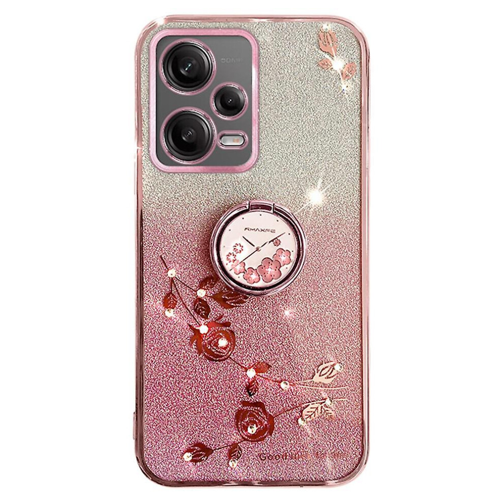 (Rose Gold) Case for Xiaomi Redmi Note 12 Pro 5G/12 Pro  5G Electroplating Glitter Gradient Phone Cover