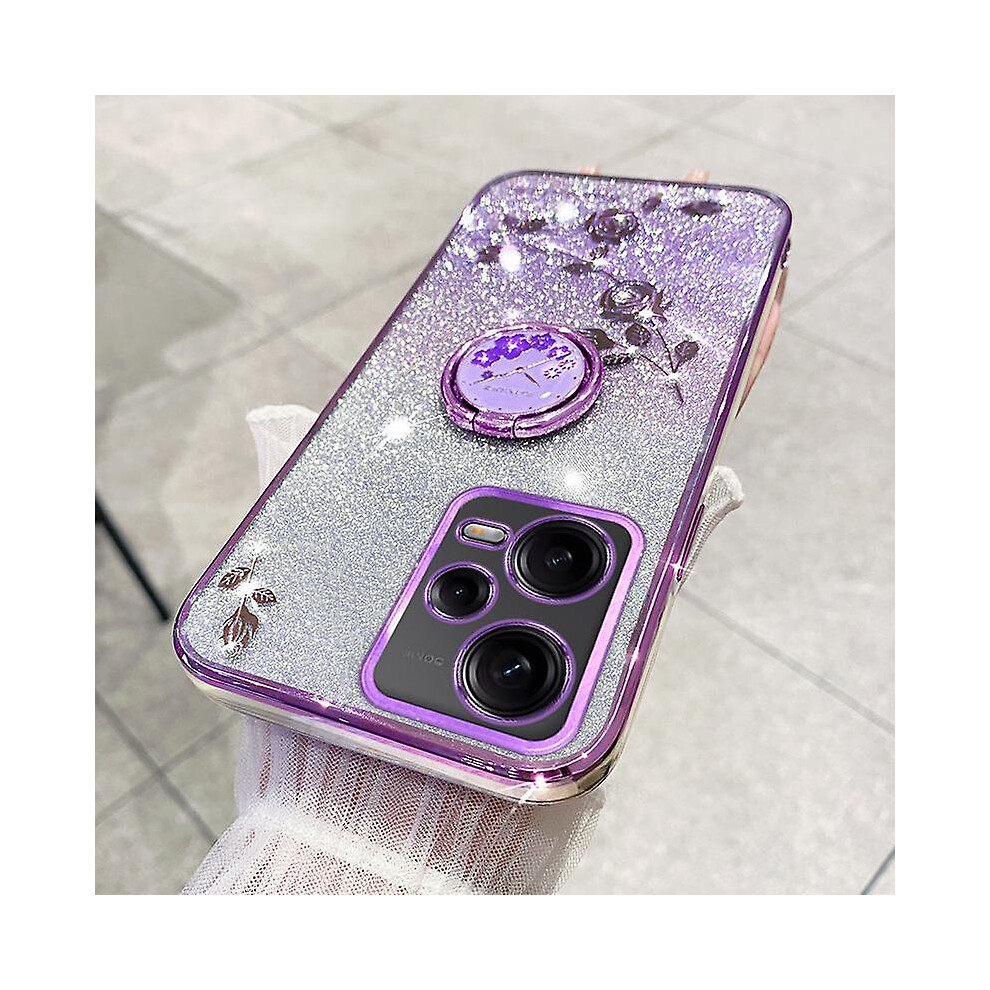 (Purple) Case For Xiaomi Redmi Note 12 Pro 5G/12 Pro 5G Electroplating Glitter Gradient Phone Cover Purple
