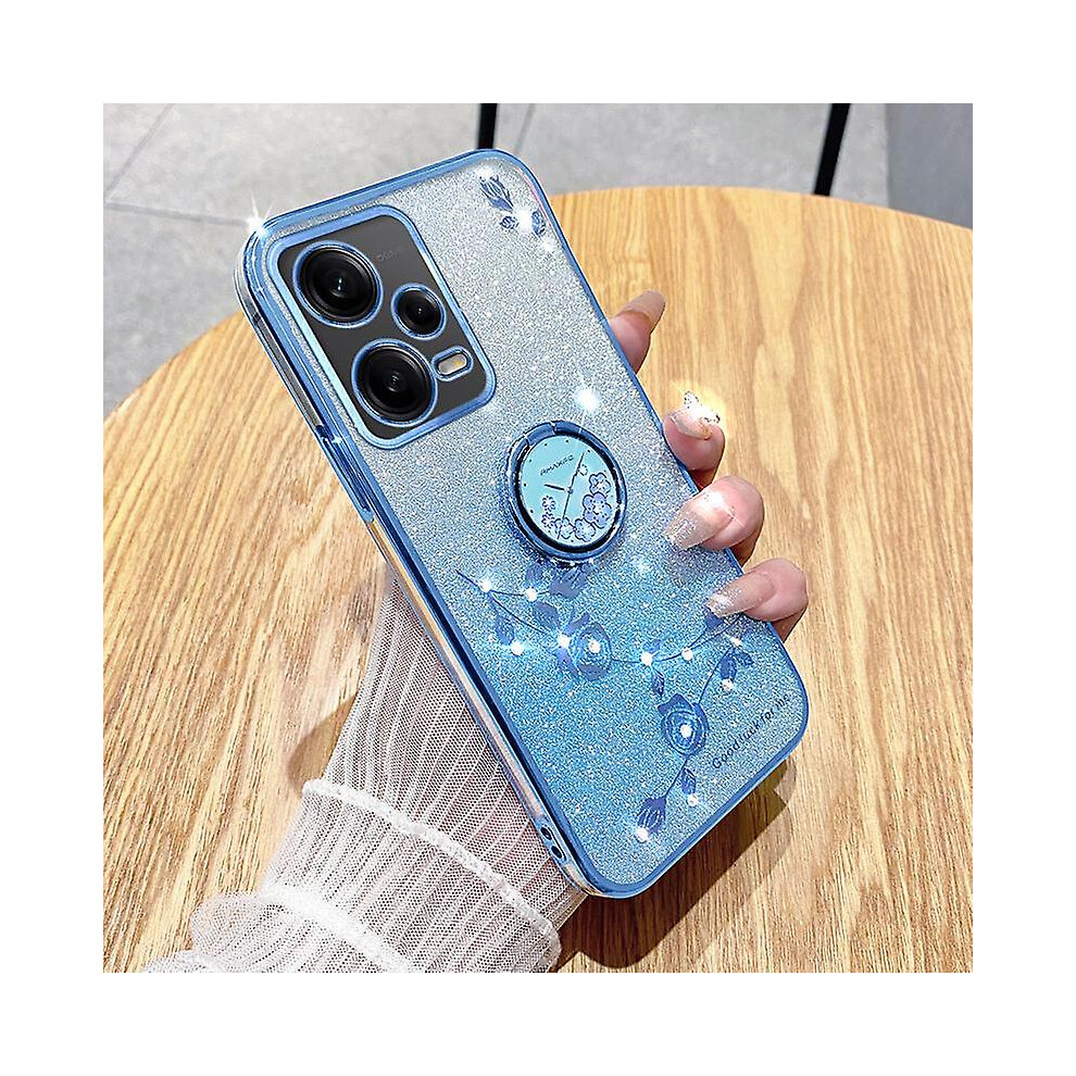(Blue) Case For Xiaomi Redmi Note 12 Pro 5G/12 Pro 5G Electroplating Glitter Gradient Phone Cover Blue