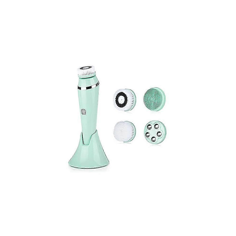 Brosse nettoyante Ãlectrique 4-en-1 pour le visage, exfoliante et masseur, kit de spa rechargeable et Ãtanche, nettoyage en profondeur