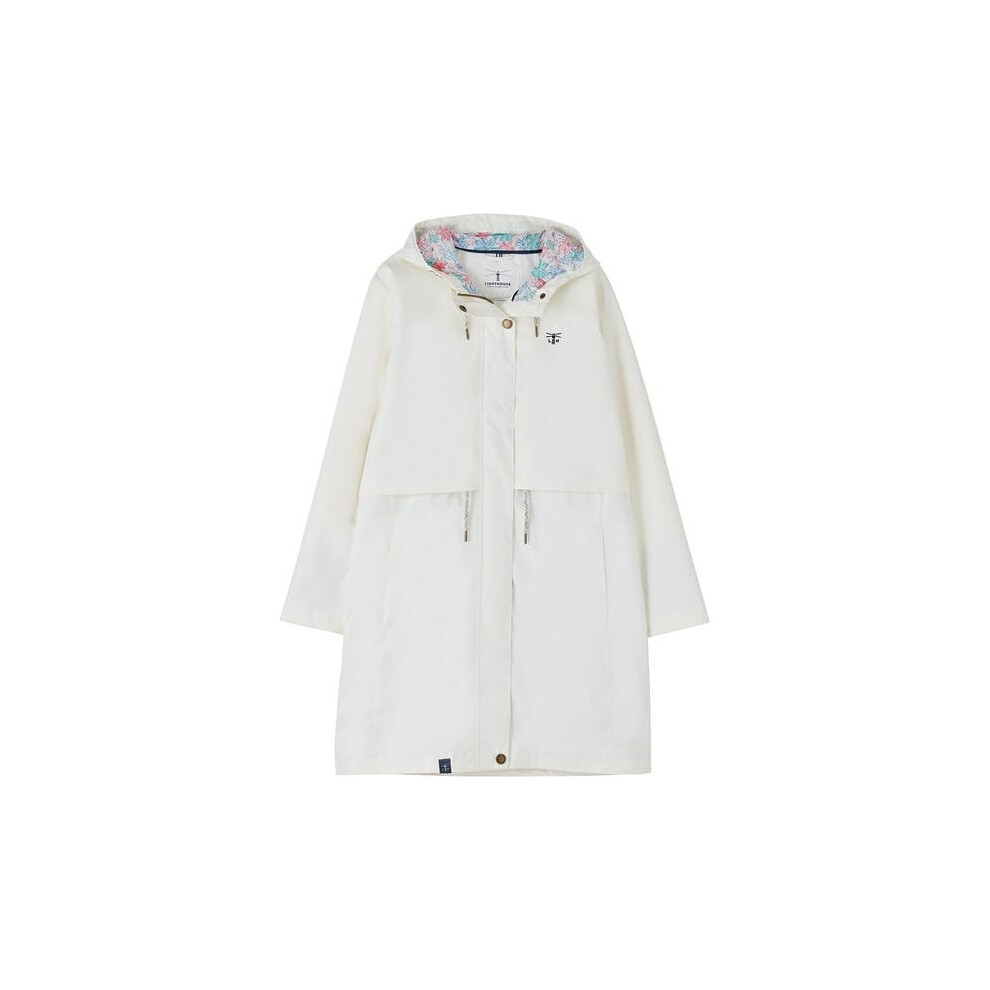 Lighthouse (18, Coconut) Women's Pippa Coat - Ladies 3/4 Length Waterproof Spring Summer Outdoor Coat With Hood