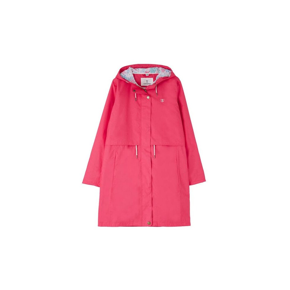 Lighthouse (12, Raspberry) Women's Pippa Coat - Ladies 3/4 Length Waterproof Spring Summer Outdoor Coat With Hood