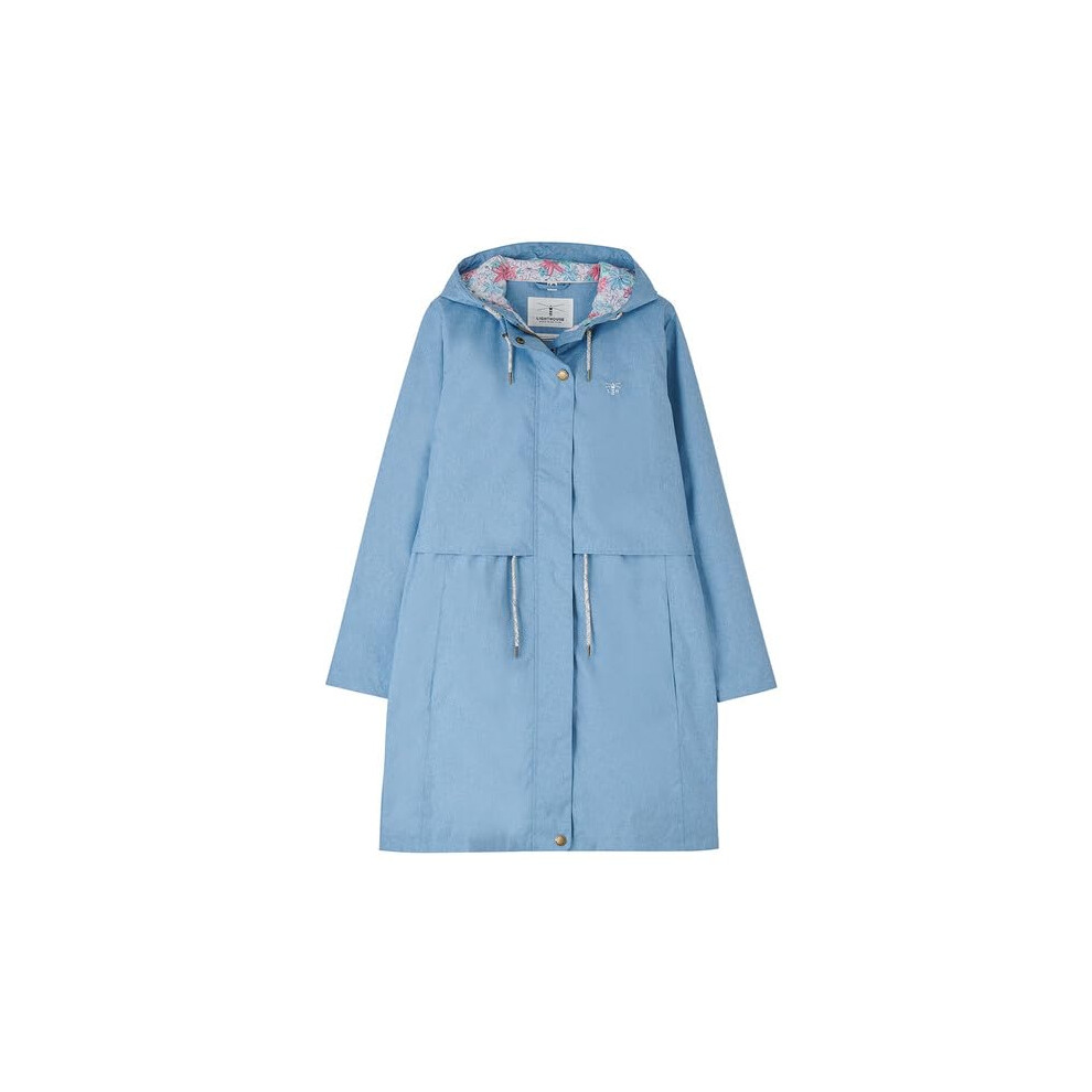 Lighthouse (8, Soft Denim) Women's Pippa Coat - Ladies 3/4 Length Waterproof Spring Summer Outdoor Coat With Hood