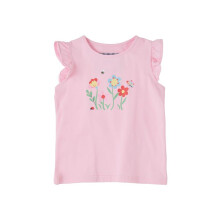 (4-5 Yrs, Flower and Butterfly) LightHouse Girls Causeway Swing Tee - Kids Crew Neck Cotton T-Shirt