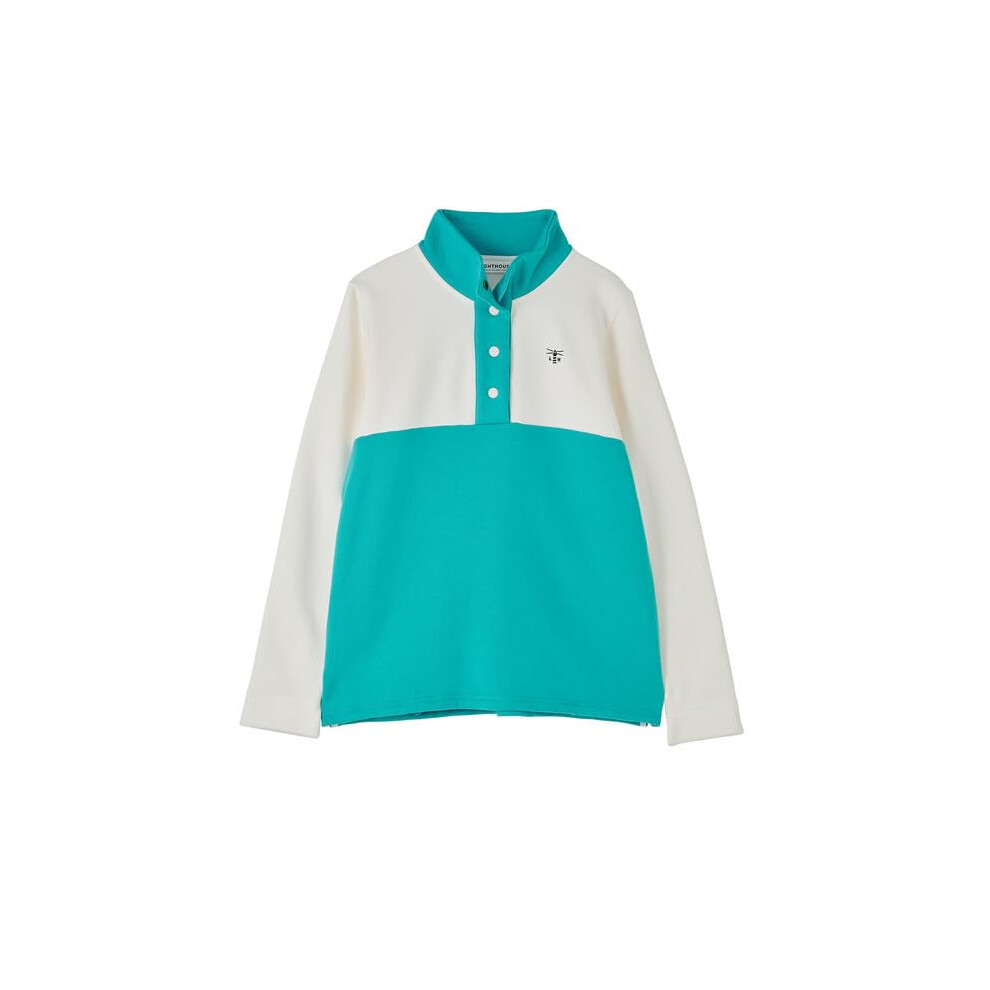Lighthouse (14, Coconut Soft Teal) Women's Heaven Sweatshirt - Ladies Popper Detail Cotton Top