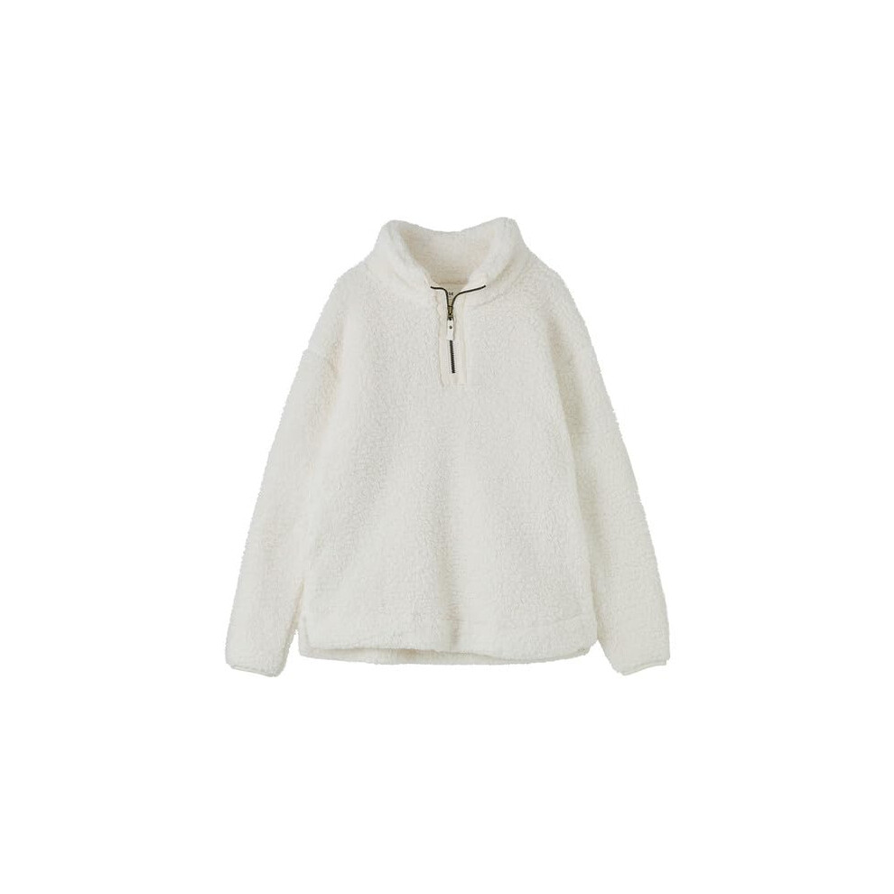 (8, Coconut) LightHouse Women's Bay Fleece - Ladies' Half-Zip Funnel Neck Sweatshirt