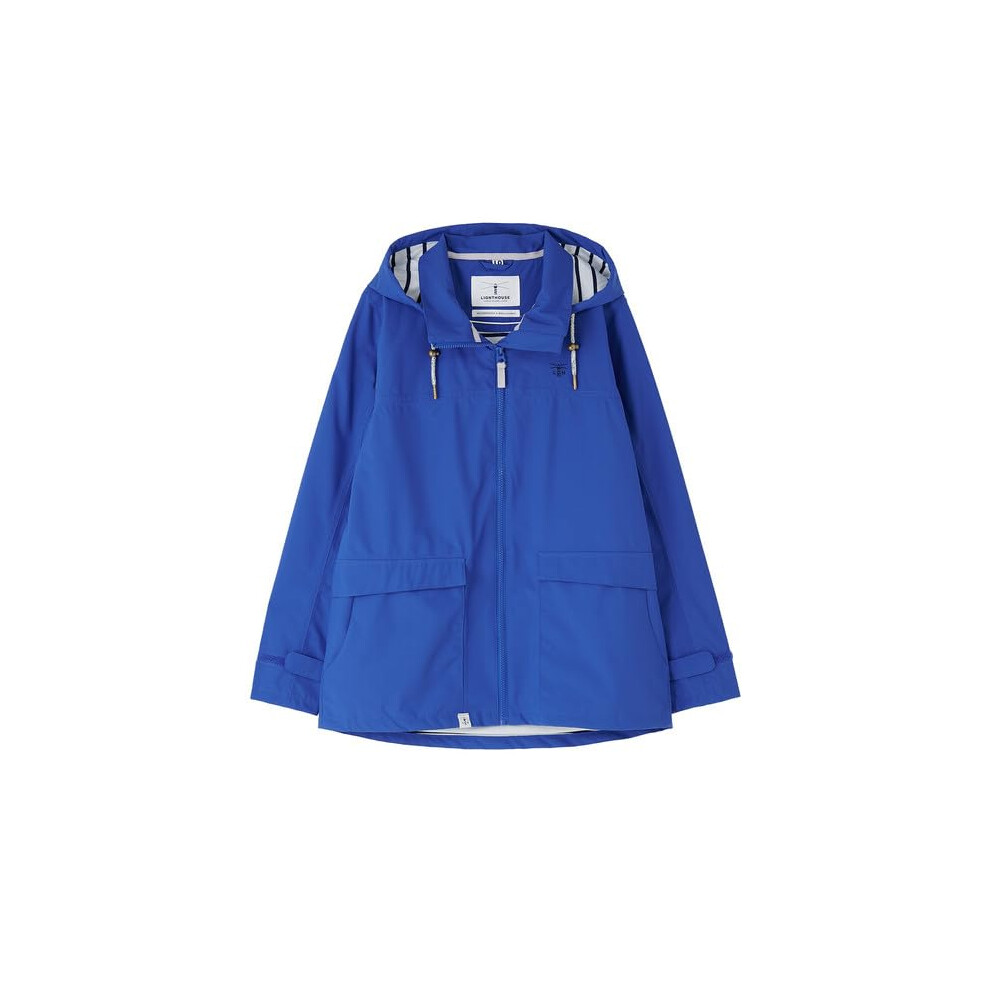 (10, Indigo) LightHouse Women's Beachcomber Waterproof Jacket - Ladies Windproof Spring Sumer Outdoor Coat with Hood