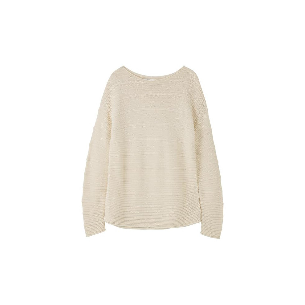Lighthouse (16, Cream) Women's Pearl Crew Neck Jumper - Ladies Warm Round Neck Sweater