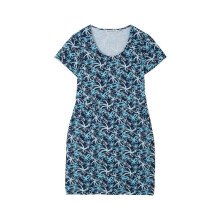 (12, Navy Floral) LightHouse Women's Lydia Dress - Ladies Cotton Stretch Scoop Neck Casual Dress with Pockets
