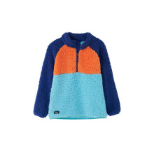 (5-6 Yrs, Navy Blue Orange) LightHouse Boys' Caden Boys Fleece - Kids' Funnel Necked Half-Zip Fleece