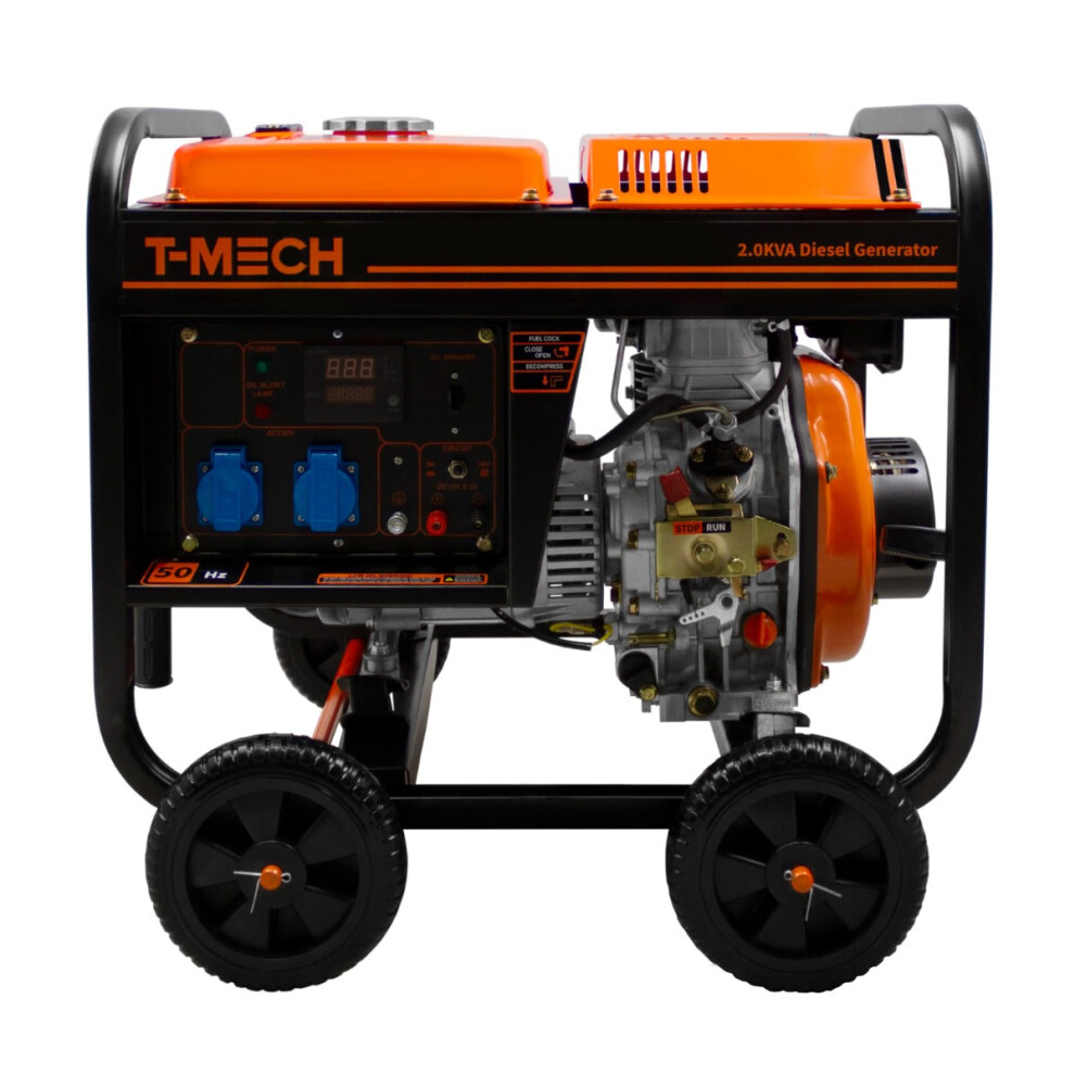 Portable Diesel Generator Open Frame 2kVA 230V Digital Display Single Phase 6HP
