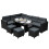 Rattan Corner Set Garden Furniture Black Sofa Stools Table 1