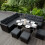 Rattan Corner Set Garden Furniture Black Sofa Stools Table 2