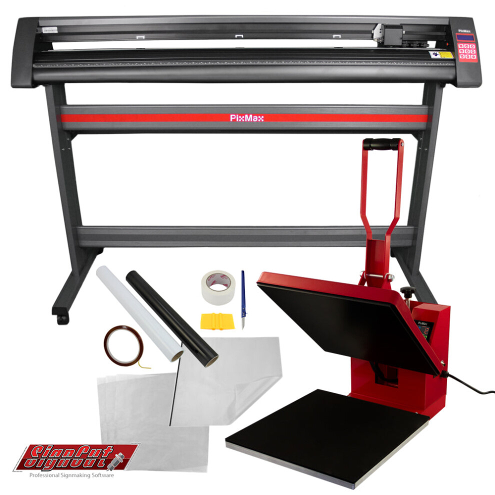 Clam Heat Press 38cm Sublimation Machine Vinyl Cutter Plotter 1350mm 53" & Stand