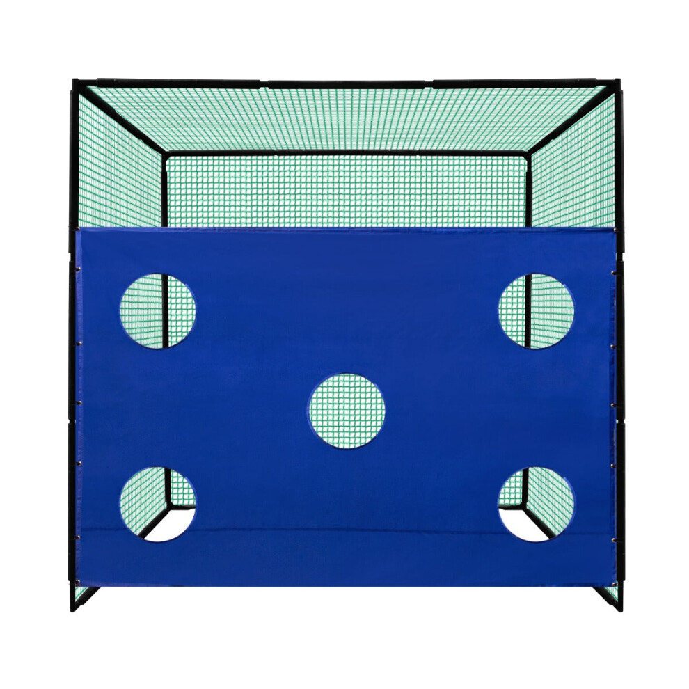 Golf Driving Practice Cage 10ft 3m High Impact Hitting Net 5 Hole Target Sheet