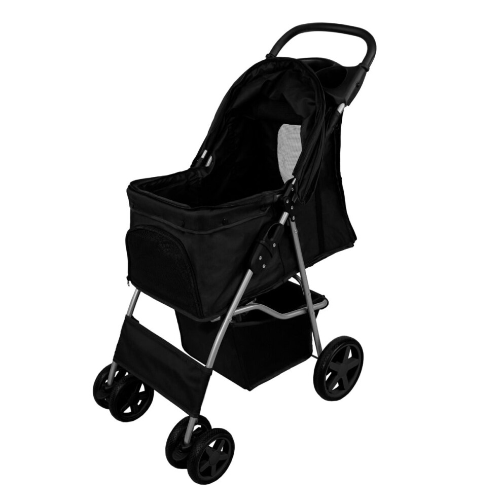 Pet Stroller Pushchair Carrier Foldable Trolley Travel Cart Cat Dog Rain Cover