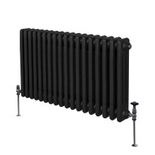 Tradisjonell 3-kolonne radiator - 600 x 832 mm - Svart