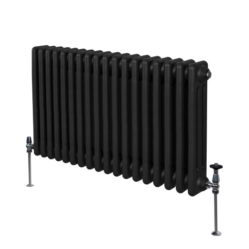 Παραδοσιακό θερμαντικό σώμα 3 στηλών - 600 x 832 mm - μαύρο