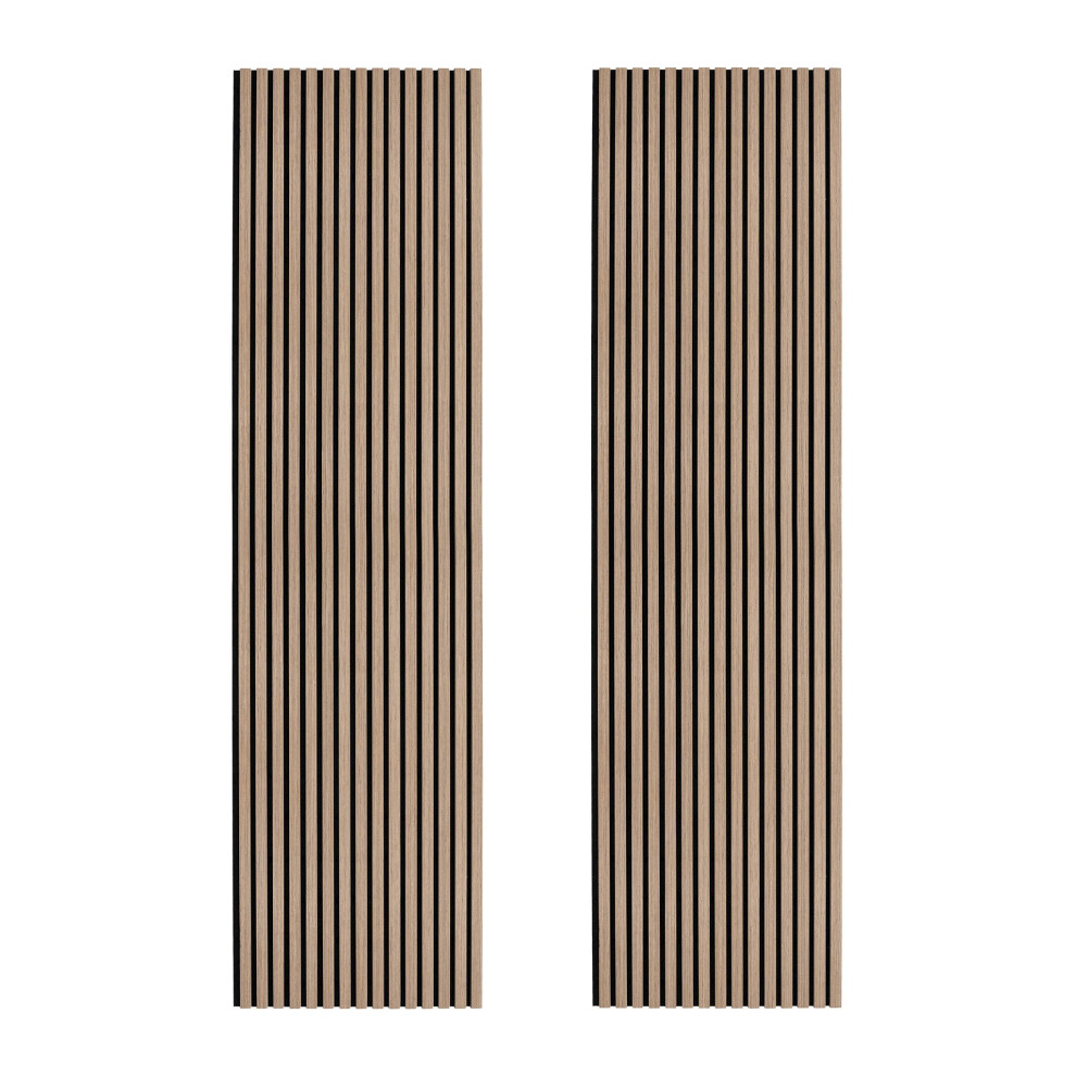 Acoustic Slat Wall Panels x 2 - Light Walnut