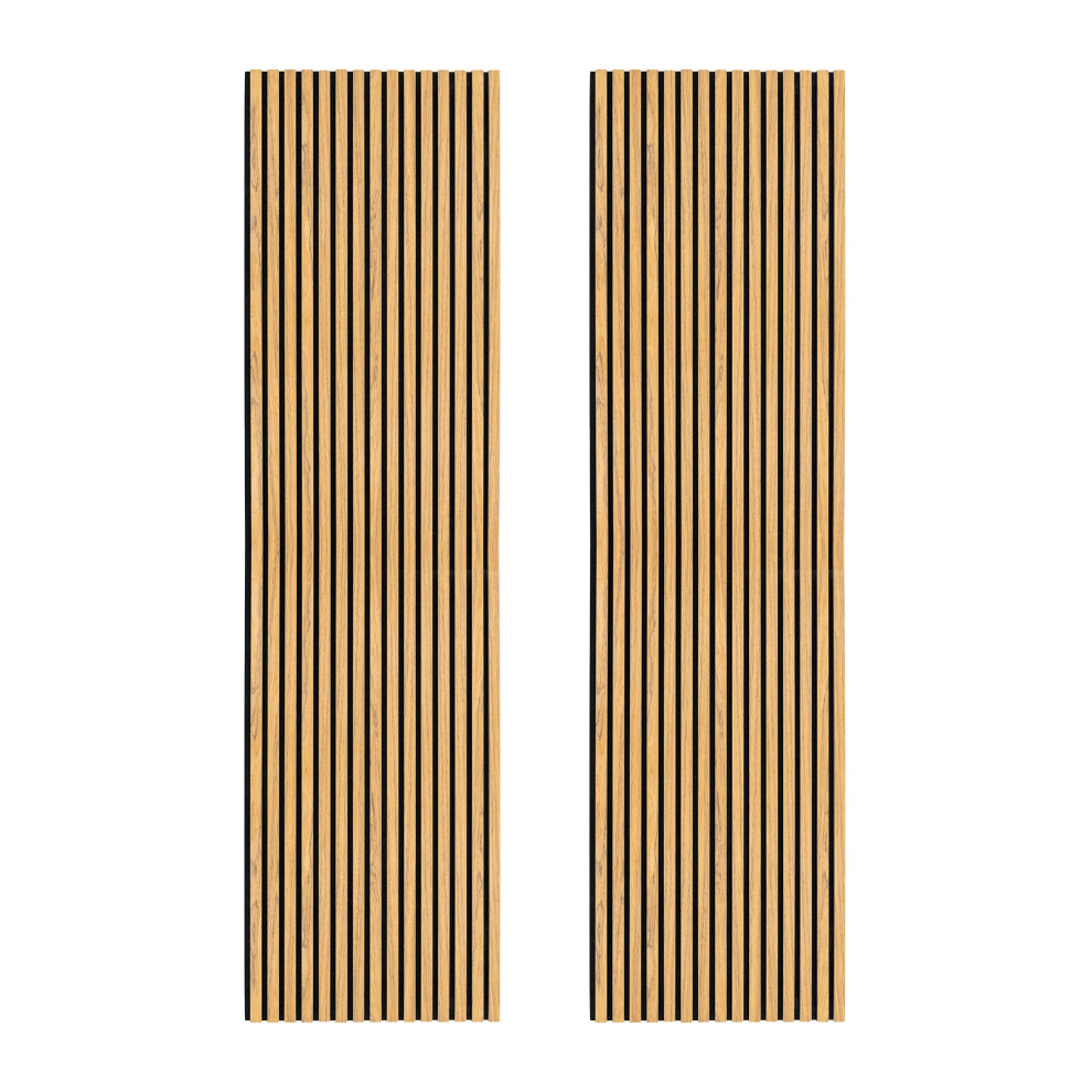 Acoustic Slat Wall Panels x 2 - Oak