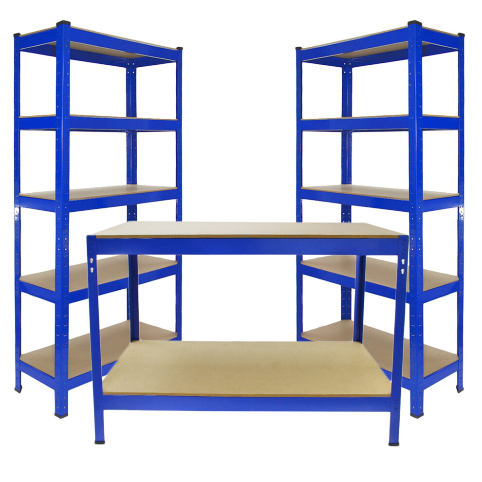 2 x T-Rax 75cm Blue & Metal Storage Workbench