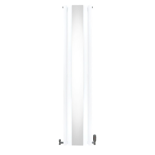 Οβάλ καθρέφτης καλοριφέρ και βαλβίδες - 1800mm x 380mm - Λευκό 1