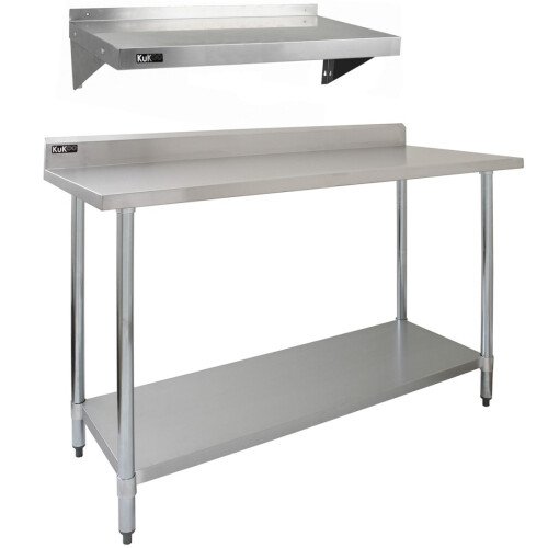 ?tag?re Appoint Restauration Plan de Travail Cuisine 2 Niveaux Acier