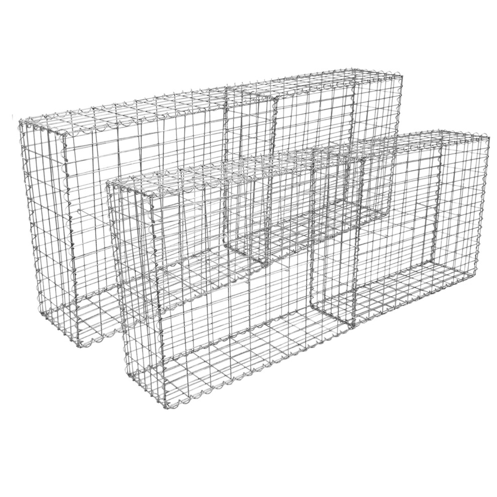Gabion Baskets Outdoor Cages Stone Wire Mesh Planter / 100 x 95 x 30cm / 4 Pack