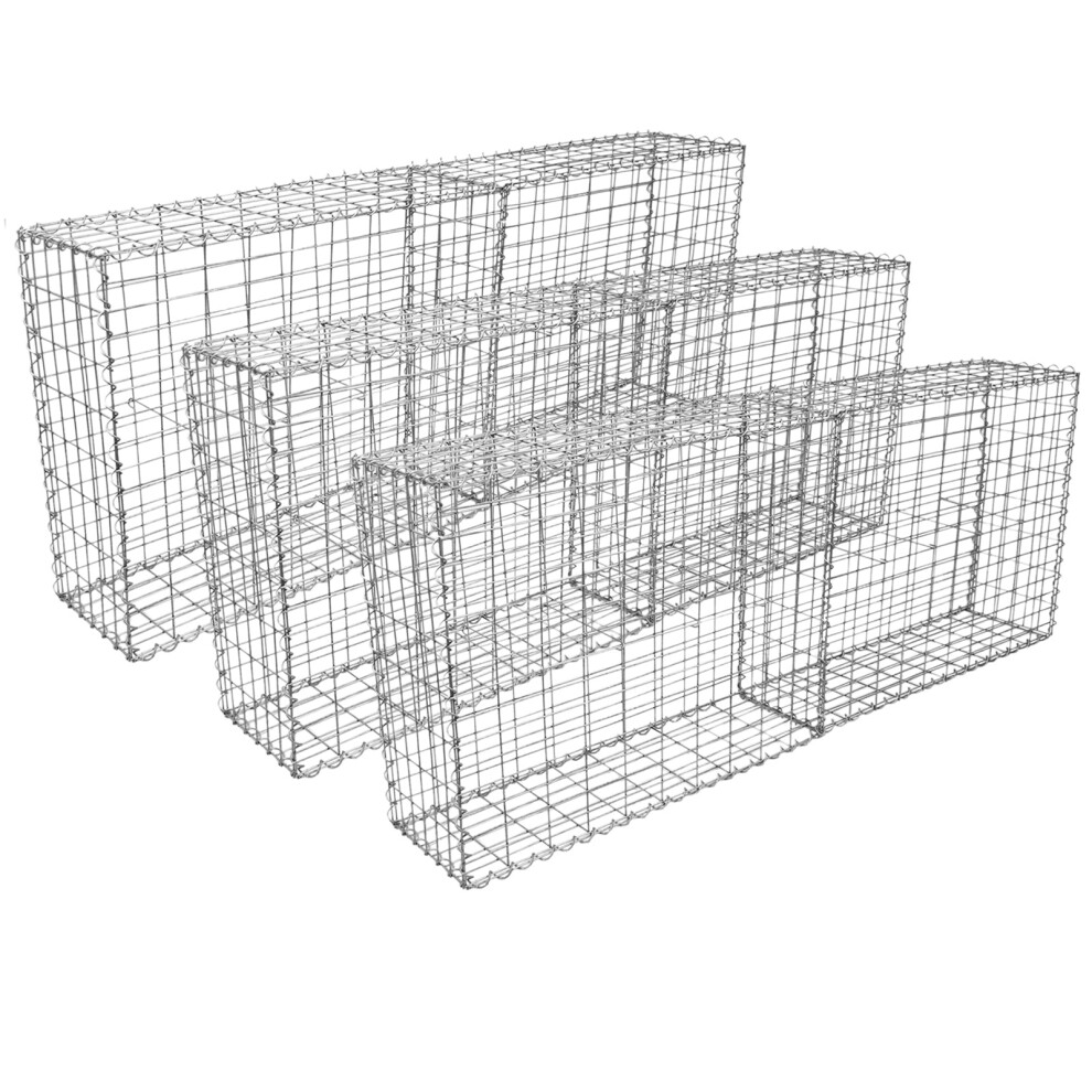 Gabion Baskets Outdoor Cages Stone Wire Mesh Planter / 100 x 95 x 30cm / 6 Pack