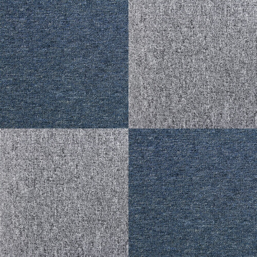 Dalle de Moquette Ultra-R?sistant Bleu Temp?te & Gris Tapine Usage Professionel