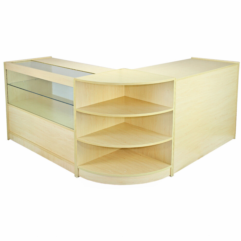 Shop Counters Retail Storage Display Cabinets Glass Showcase Maple Shelves Nova
