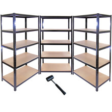 Metalowe półki magazynowe Monster Racking T-Rax, czarne, szer. 90 cm, gł. 45 cm, zestaw 3 szt.