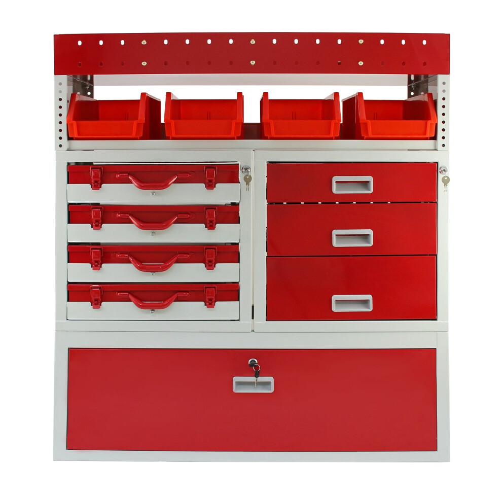 Van Racking Metal Lockable Storage Tool Shelving Rack System Drawers Lock Unit