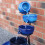 Solar Kaskadenbrunnen mit Akku - Blau 5