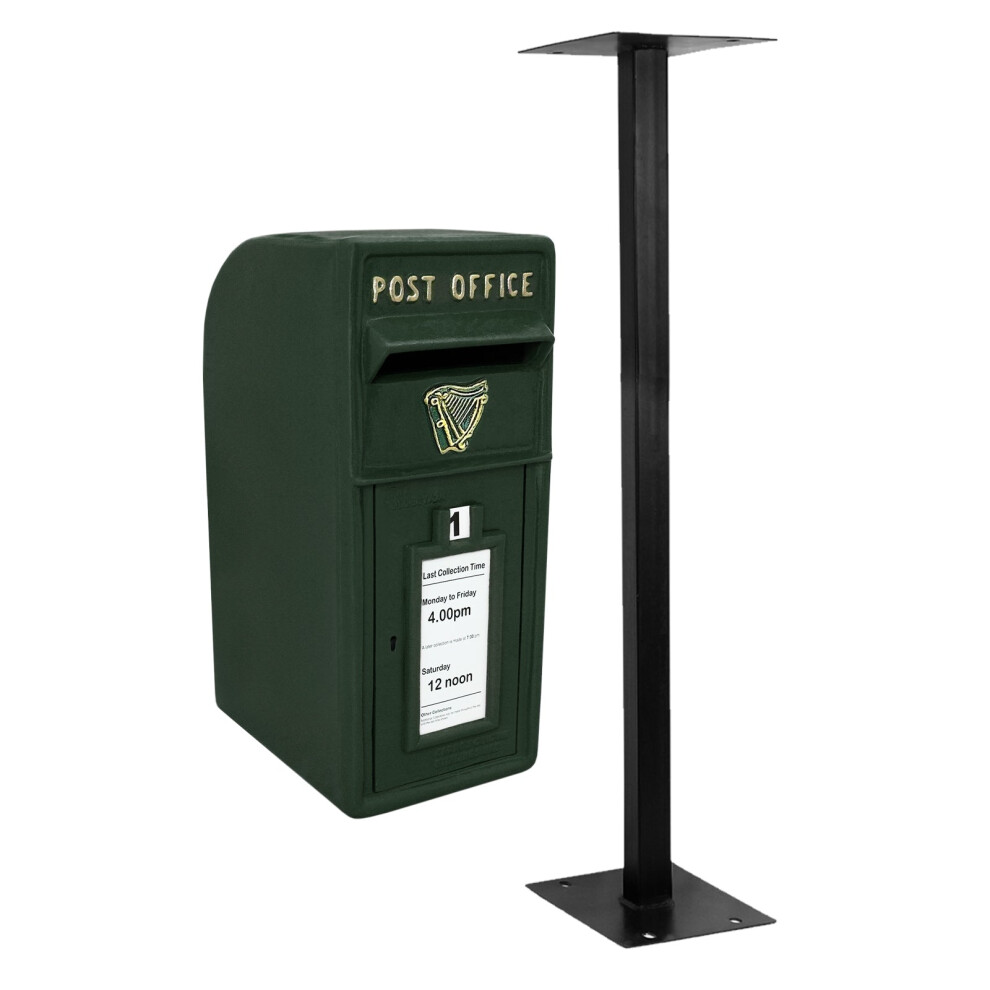 Royal Mail Post Box Cast Iron Pillar ER Letter Wall Mount Postal Floor Stand