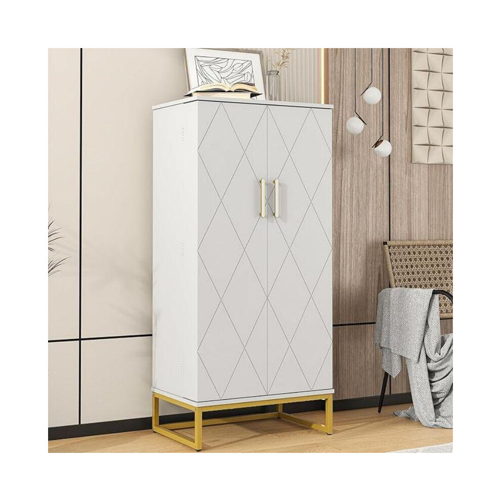 51inch Pantry Cabinets, White Freestanding Kitchen Pantry Storage Cabinet with Adjustable Shelves, Buffet Cupboards Storage Cabinet