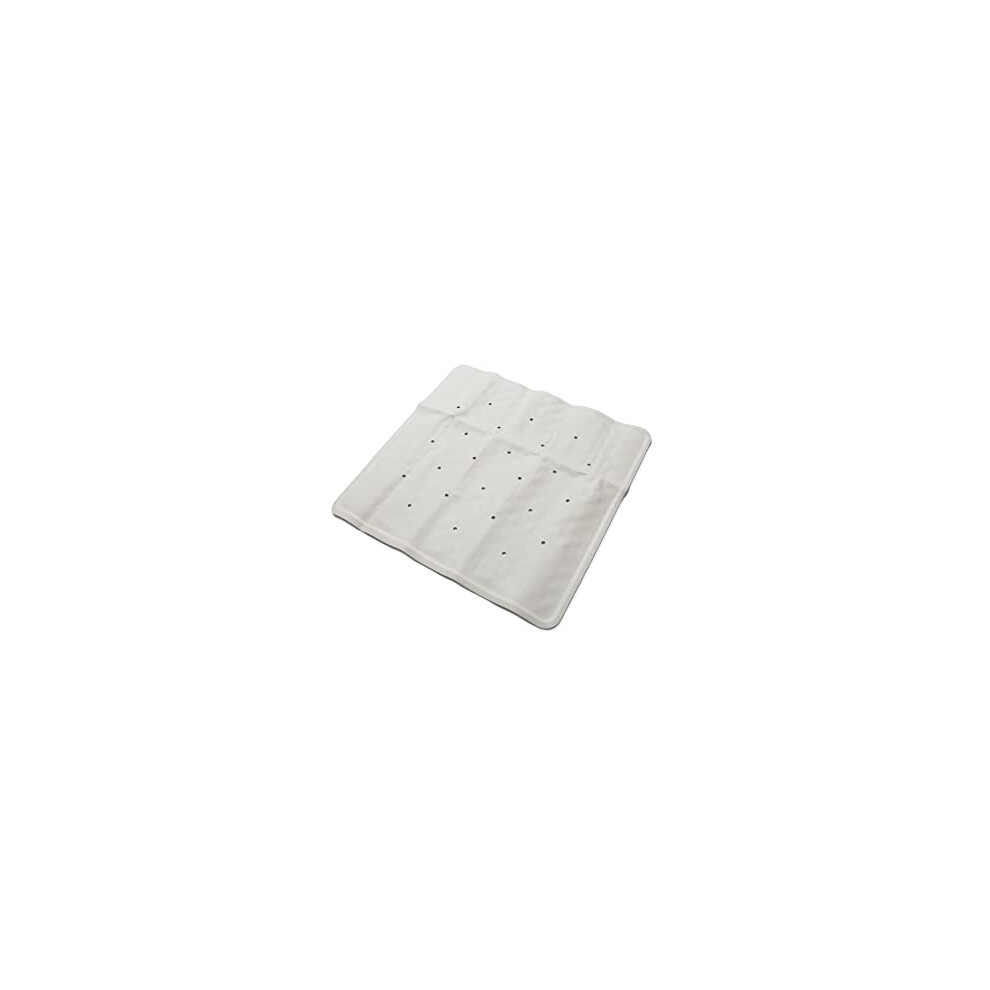 Croydex AG183622 Hygiene 'N' Clean Anti-Bacterial Slip-Resistant Natural Rubber Suction Shower Mat, 53 x 53 cm, White