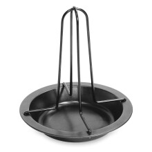 Fackelmann Chicken Roaster, with Bowl, Vertical Holder with Drip Pan, For Oven, Upright Poultry Roaster, 4x18x22cm, Black
