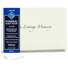in Loving Memory - Condolence Book - Informal Lined Inner Page Format - Boxed - White - Size 218 x 160mm