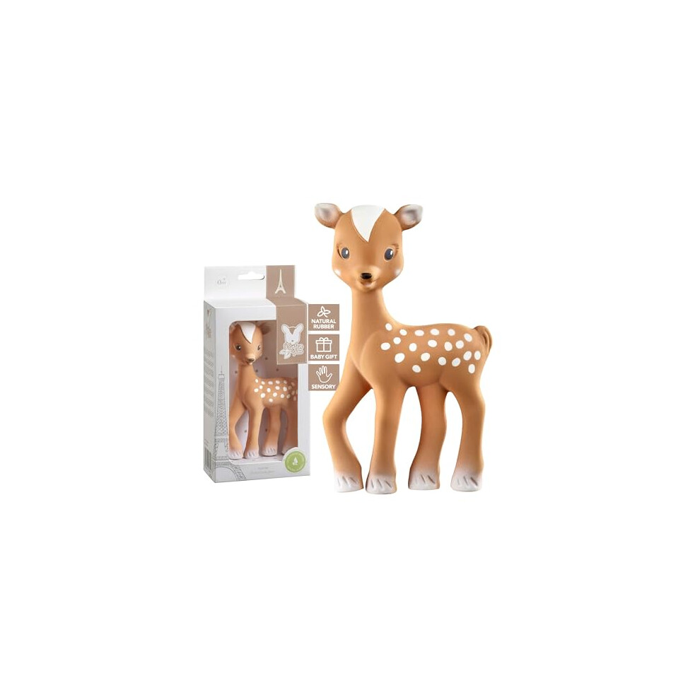 Fanfan The Fawn Baby Teething Toy, 100% Natural Rubber Phthalate-Free Easy To Grip Baby Teether Suitable For Newborn Babies Sophie La Girafe