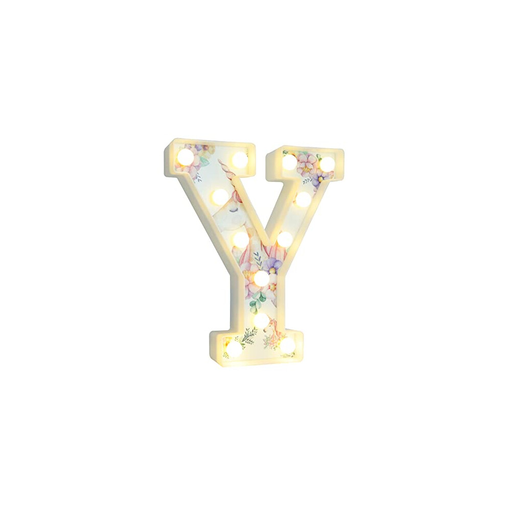 Vimlits Girls Light/White Unicorn Light Up Letters, Led Letter Lights Warm White Alphabet Sign Unicorn Gifts For Birthday Unicorn Party Decorations Bedroom Night