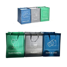 NYS CLOUD - Reusable Recycling Bin Bags, 3-Pack Indoor and Outdoor Separate Waste Sorting Organizer, Waterproof Recycle Bins for Kitchen Home Office
