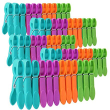 Laundry Pegs Clothes Clips, 60Pack Clothes Pegs Super Grip Strong Plastic Clothes Pegs for Washing Line Outside Non Slip