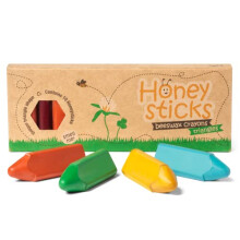 Honeysticks Triangular Crayons - 100% Pure Beeswax, Food Grade Colours, Non Toxic Crayons for Baby, Toddlers Ages 1-3, 2-4, Triangle Shape for Pencil