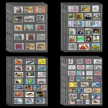 Stamp Collection Inserts - Collector Stamp Album 12 Sheets with 4 Mixed Sizes Single Side for Stamp Collection Binder Kit IS02MX112